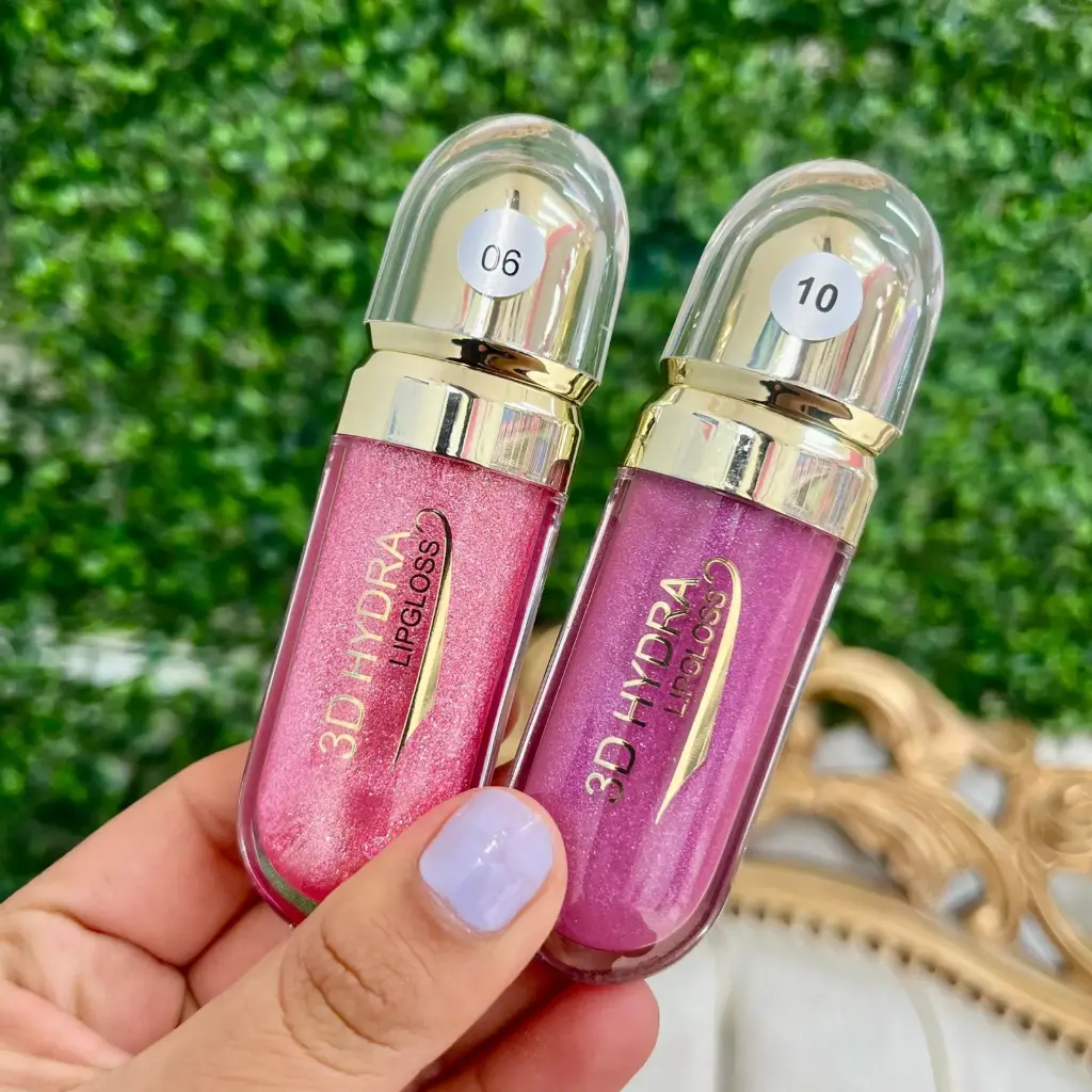 Hydra lipgloss glitter tapa dorada - E.B 7269E