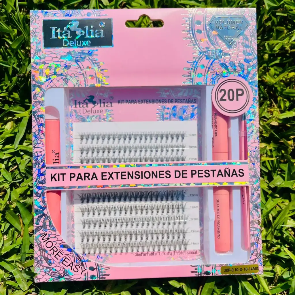 Kit Pestañas Extensión 20P Rosa 24- 149