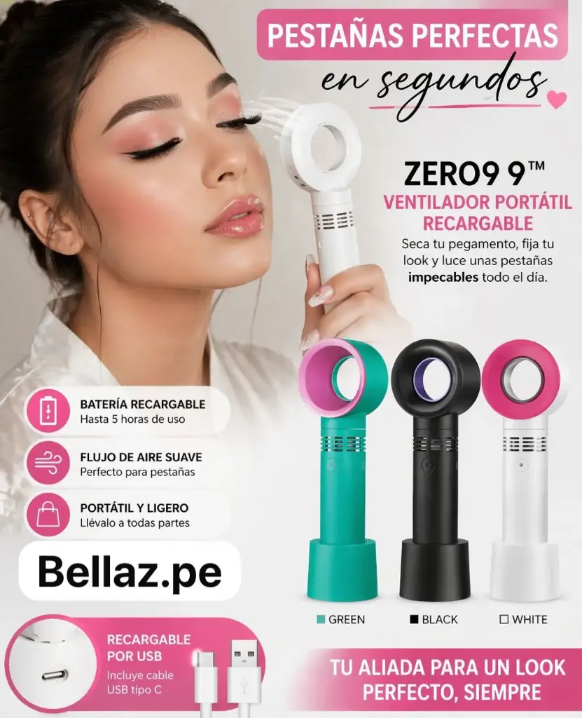 ventilador de pestaña recargable