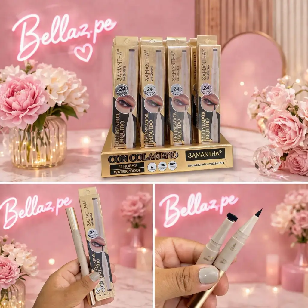 Delineador 3 en 1 sello de gato + punta plumón - Sam345